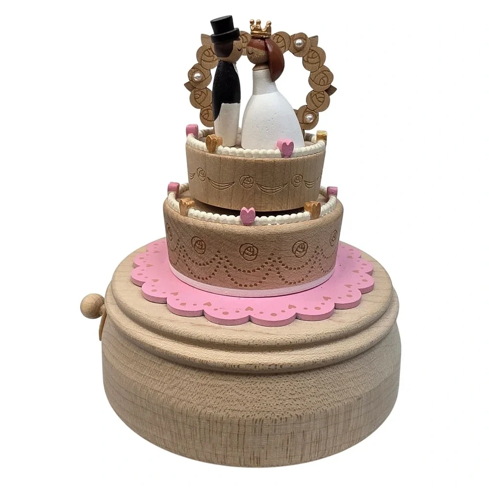 Wooderful‎ Life Musical Wedding Cake Bride Groom Rotating Figurine